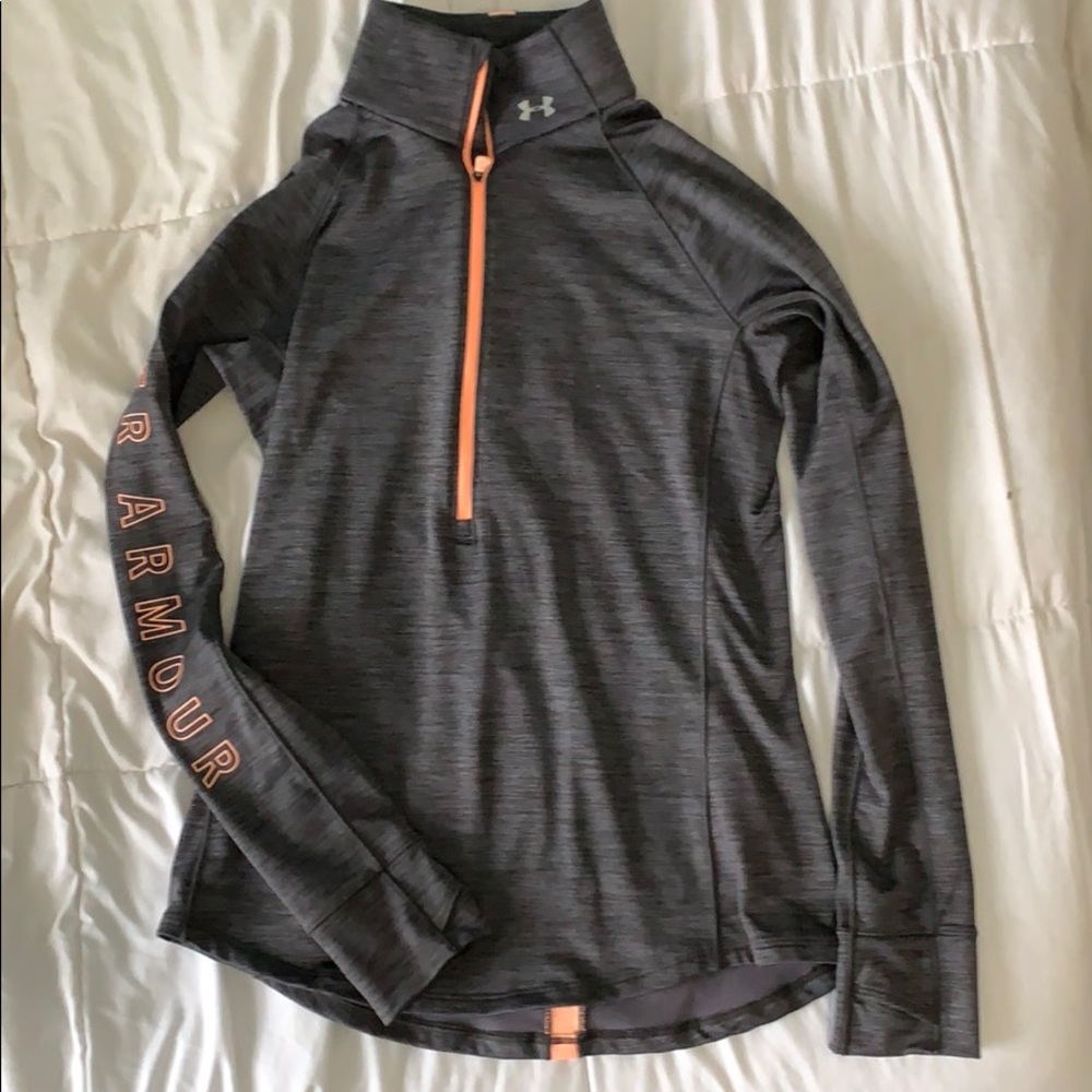Grey and coral pullover